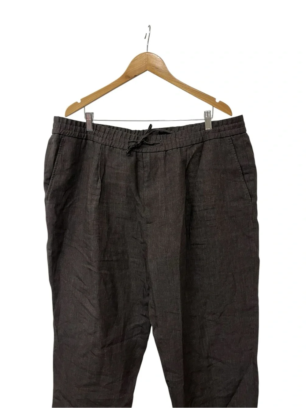 Todd Snyder Linen Pants Men Brown Drawstring Crop Pants  XXL